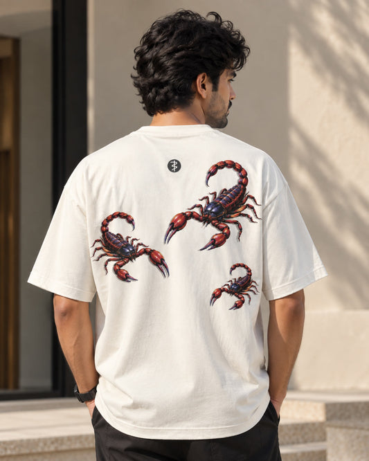 BYCADS Scorpion Graphic Oversized T-Shirt – 100% Cotton 240 GSM Streetwear T-Shirt | Premium Oversized Fit