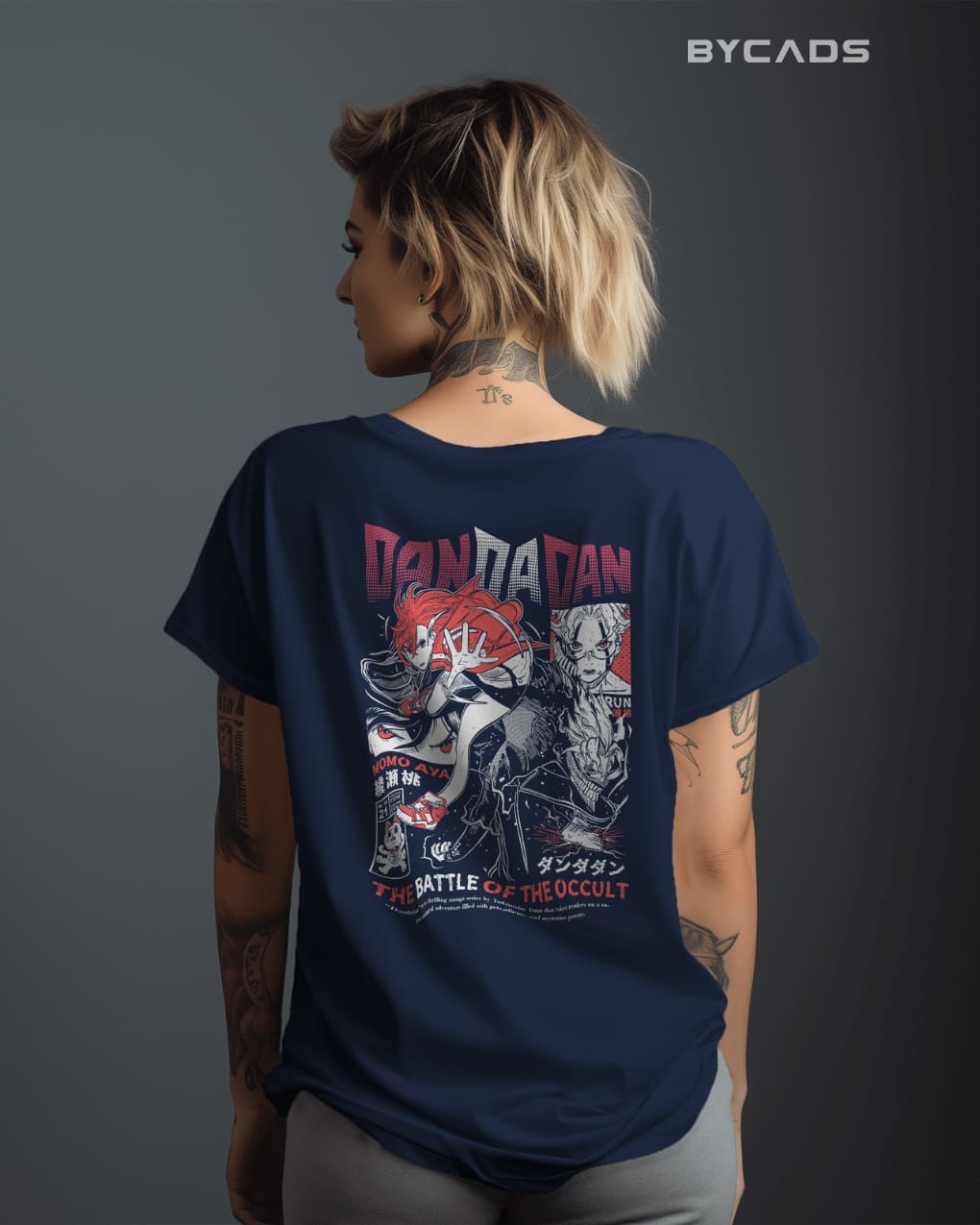 BYCADS "Battle of the Occult" Dandadan Anime Graphic Regular-Fit Cotton Blend T-Shirt