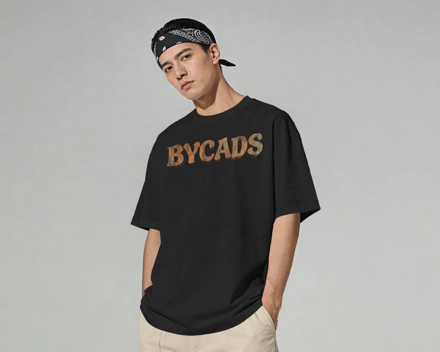 BYCADS Oversized Graphic T-Shirt – 100% Cotton Drop Shoulder Relaxed Fit Streetwear T-shirt