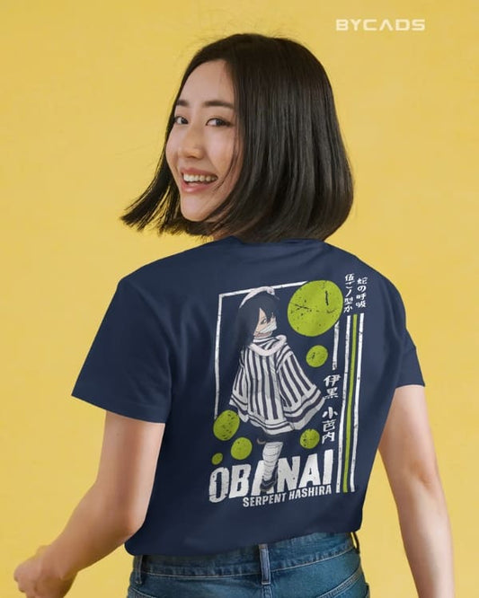 Obanai Serpent Hashira Graphic Regular-Fit Cotton Blend T-Shirt | Anime Streetwear