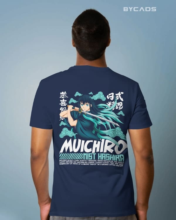 Muichiro Tokito Mist Breathing Graphic Regular-Fit Cotton Blend T-Shirt | Anime Streetwear