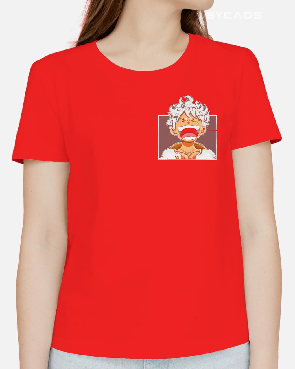 BYCADS "Gear 5 Joyboy" Luffy Anime Graphic Regular Fit Cotton Blend T-Shirt
