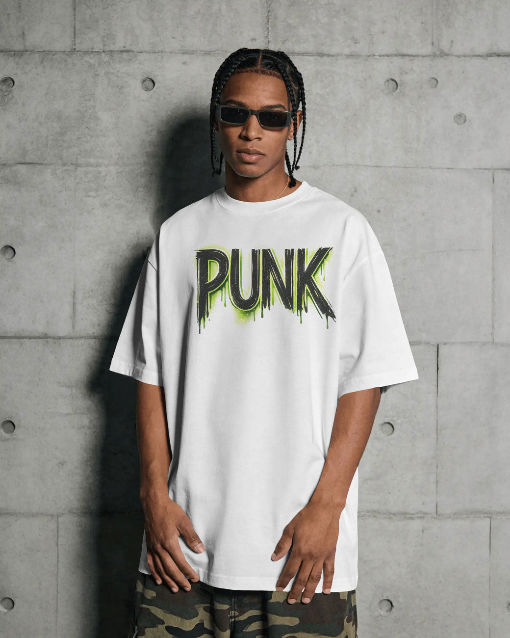 PUNK Drip Graphic Oversized T-Shirt Cotton bland - BYCADS
