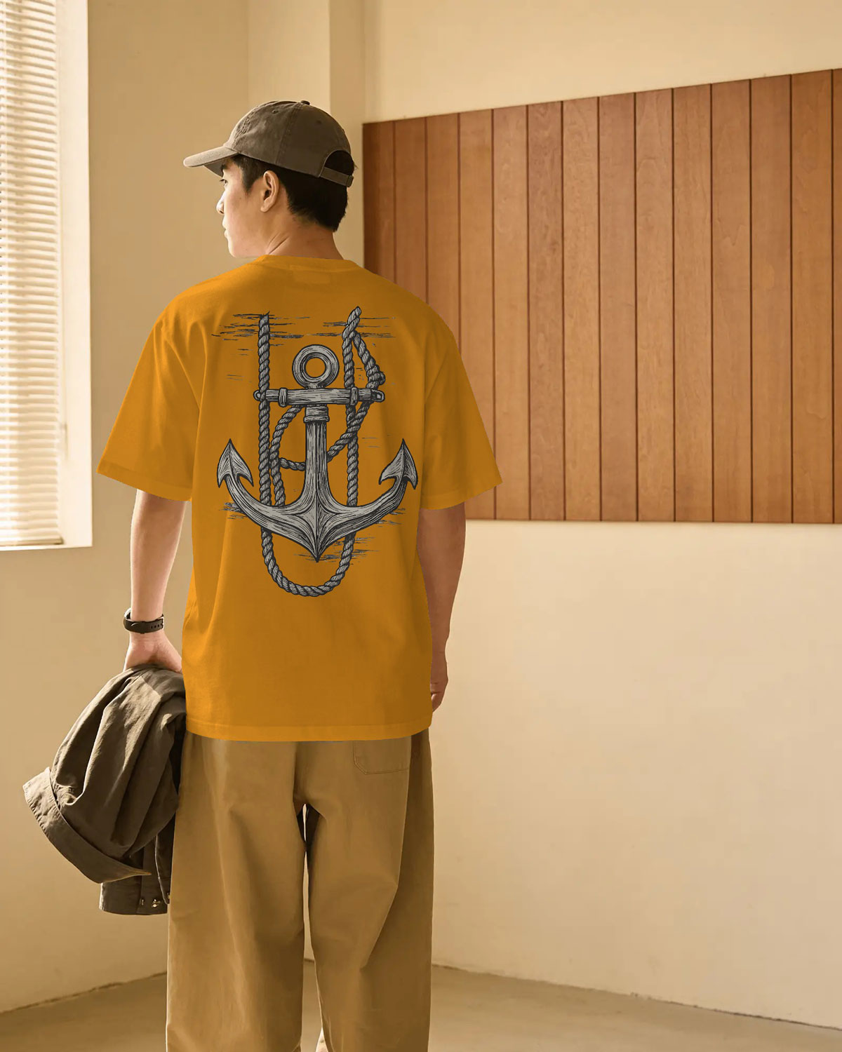 “Anchored Soul” Nautical Graphic Oversized t-shirt by Bycads