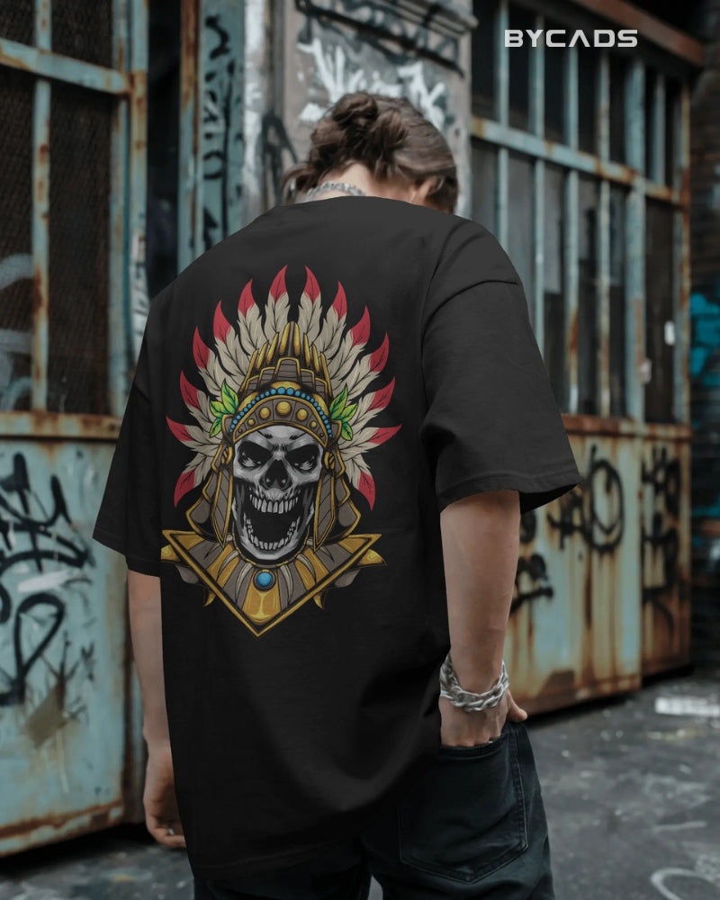 Mysterious Cleopatra Oversized T-Shirt – Gothic Egyptian Streetwear by Bycads