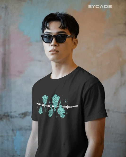 Muichiro Tokito Mist Breathing Graphic Regular-Fit Cotton Blend T-Shirt | Anime Streetwear