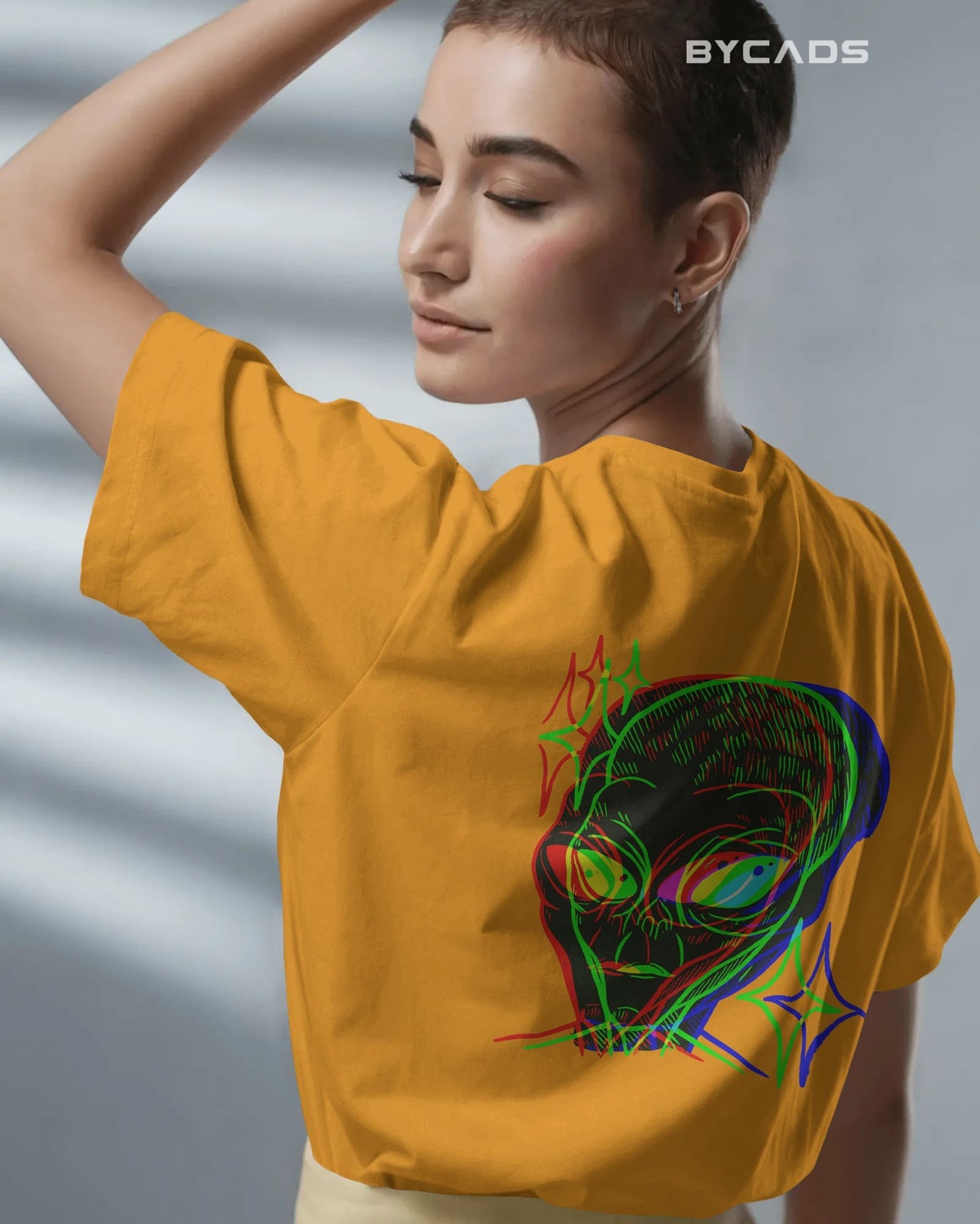 Cosmic Frequency Oversized Alien Unisex Graphic Tee