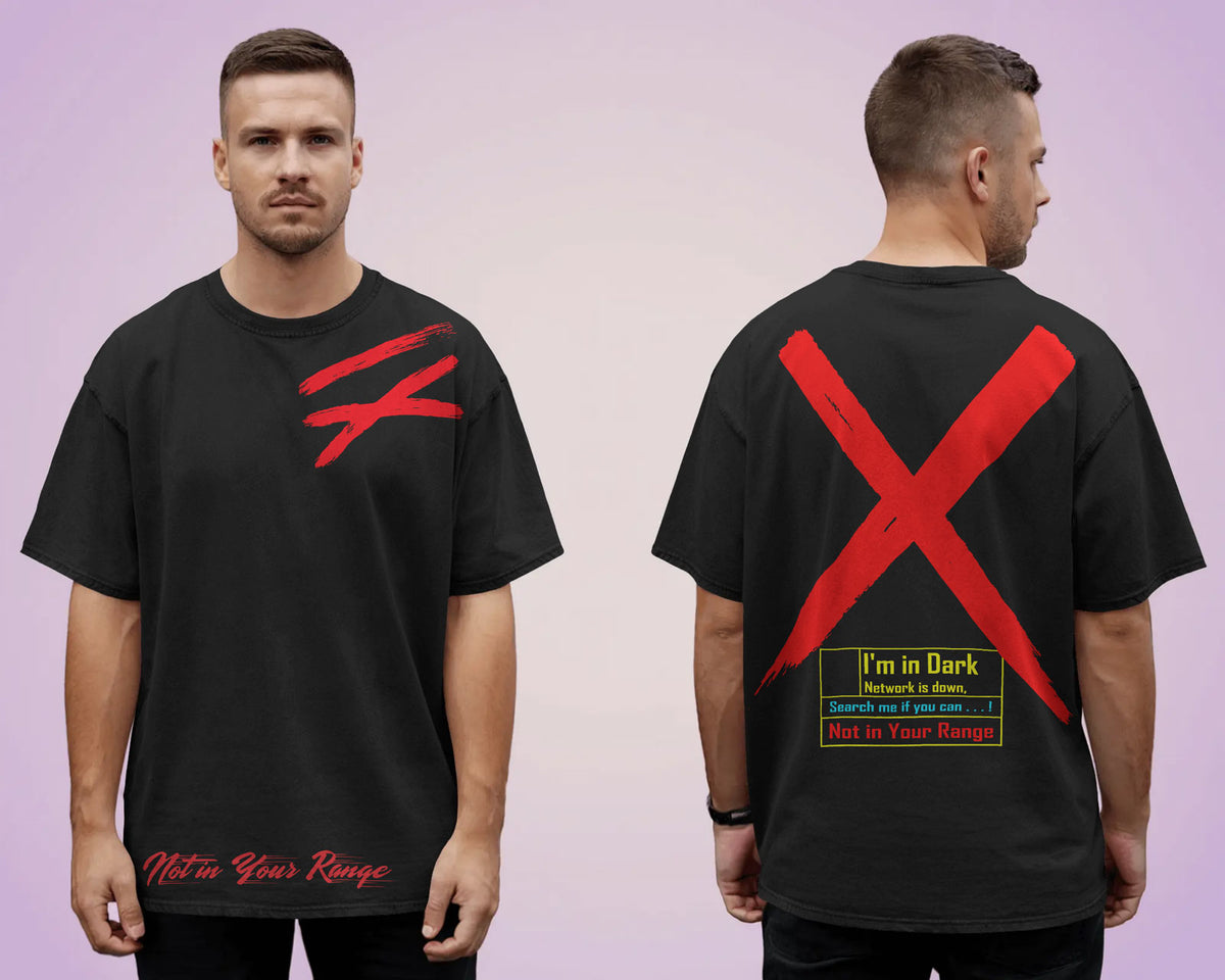 BYCADS Not in Your Range Graphic Oversized T-Shirt | 100% Cotton 240 GSM
