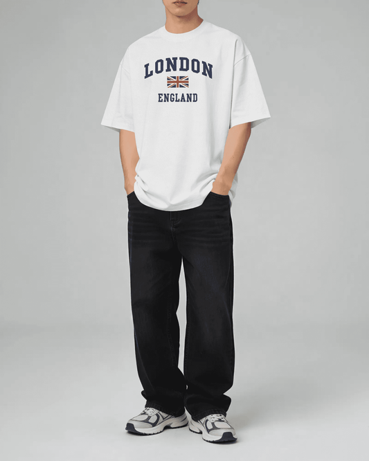 Bycads London England Oversized Graphic T-Shirt | Unisex Casual Streetwear Travel T-shirt