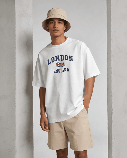 Bycads London England Oversized Graphic T-Shirt | Casual Streetwear Travel T-shirt