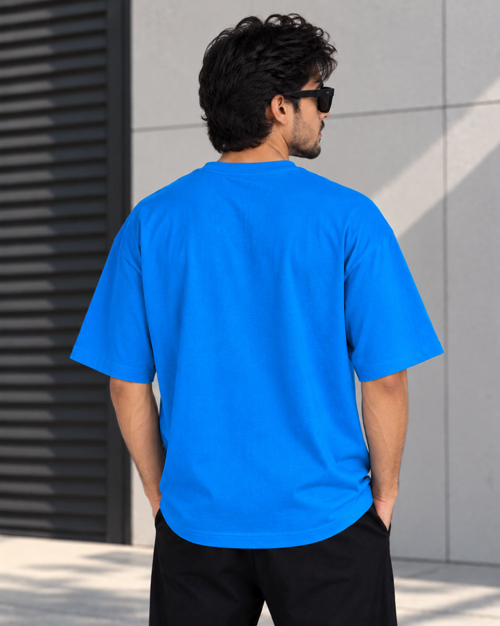 Bycads Blue 100% Cotton Oversized T-Shirt – 240 GSM Tennis Graphic Streetwear T-shirt
