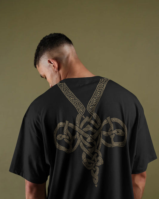 Norse Knotwork Oversized T-Shirt for Men – Viking Streetwear by Bycads