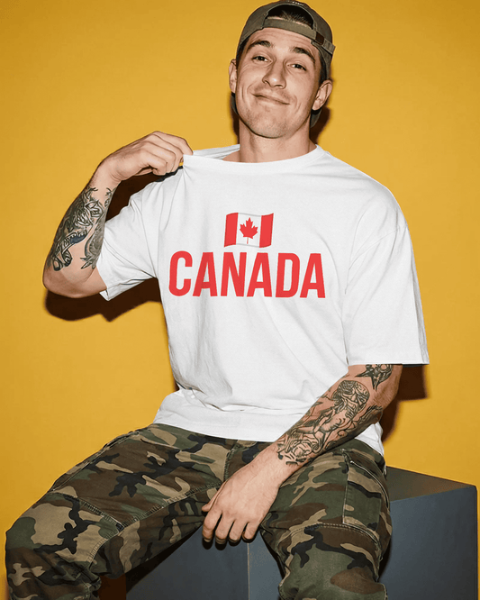 BYCADS Canada Flag Oversized T-Shirt – Unisex Travel Graphic Printed Cotton Blend tshirt