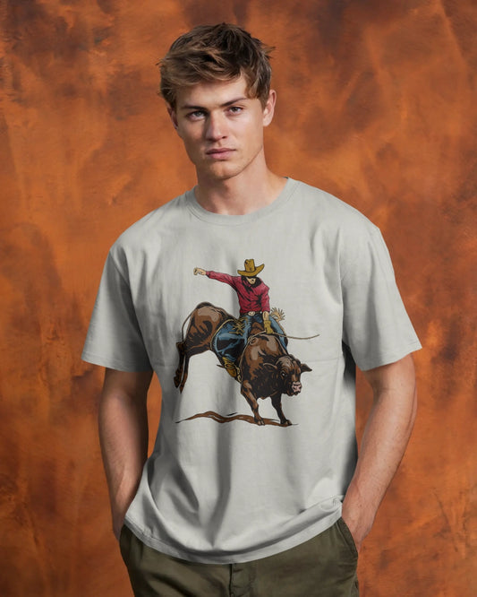 “Rough & Reckless” Cowboy Bull Ride T-shirt By Bycads