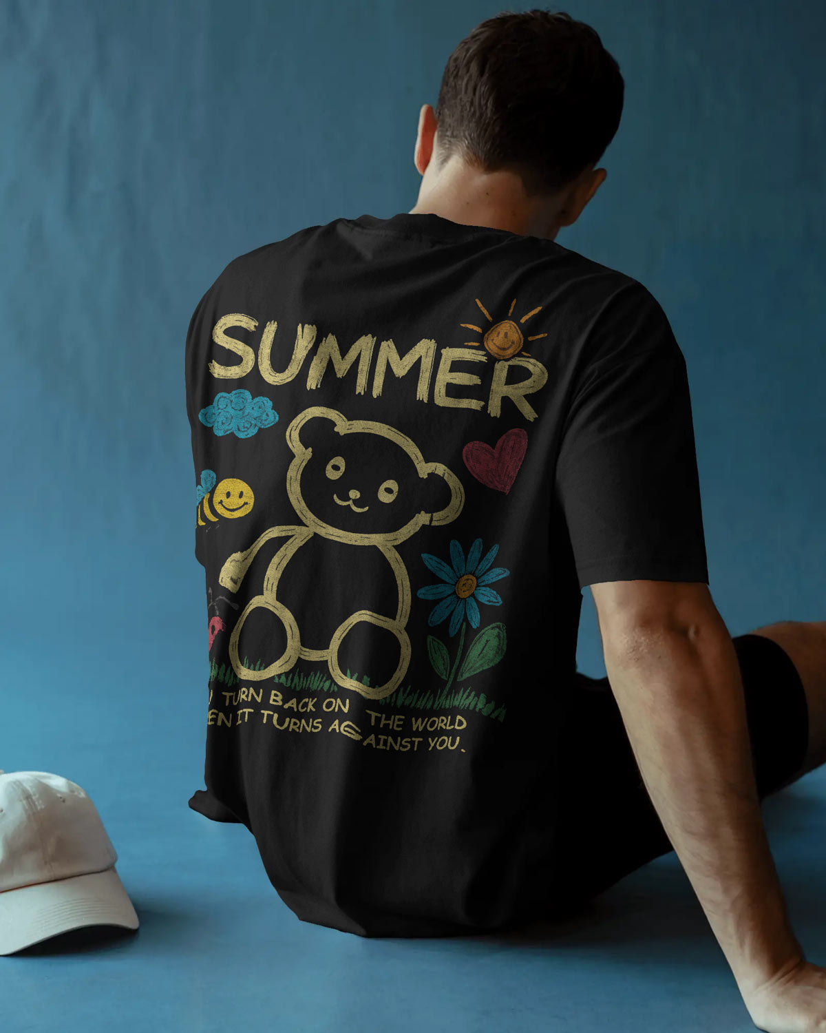 SUMMER BEAR Hand-Drawn Graphic Unisex Tee by Bycads