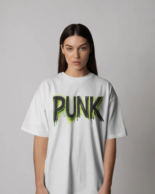 PUNK Drip Graphic Oversized Unisex T-Shirt Cotton bland - BYCADS