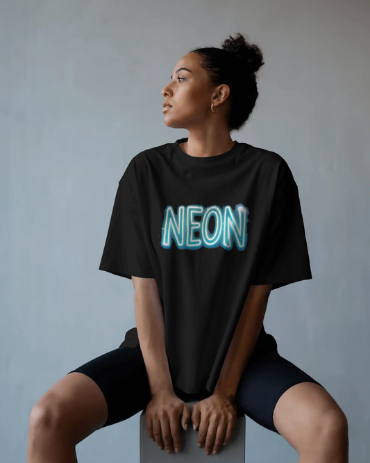 NEON Graphic Oversized Unisex T-Shirt cotton blend - BYCADS