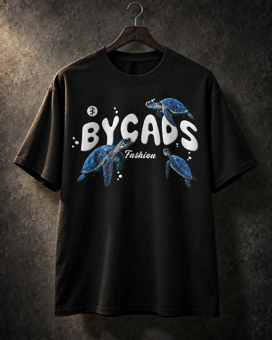 BYCADS Turtle Fashion Oversized T-Shirt – 240 GSM | 100% Cotton