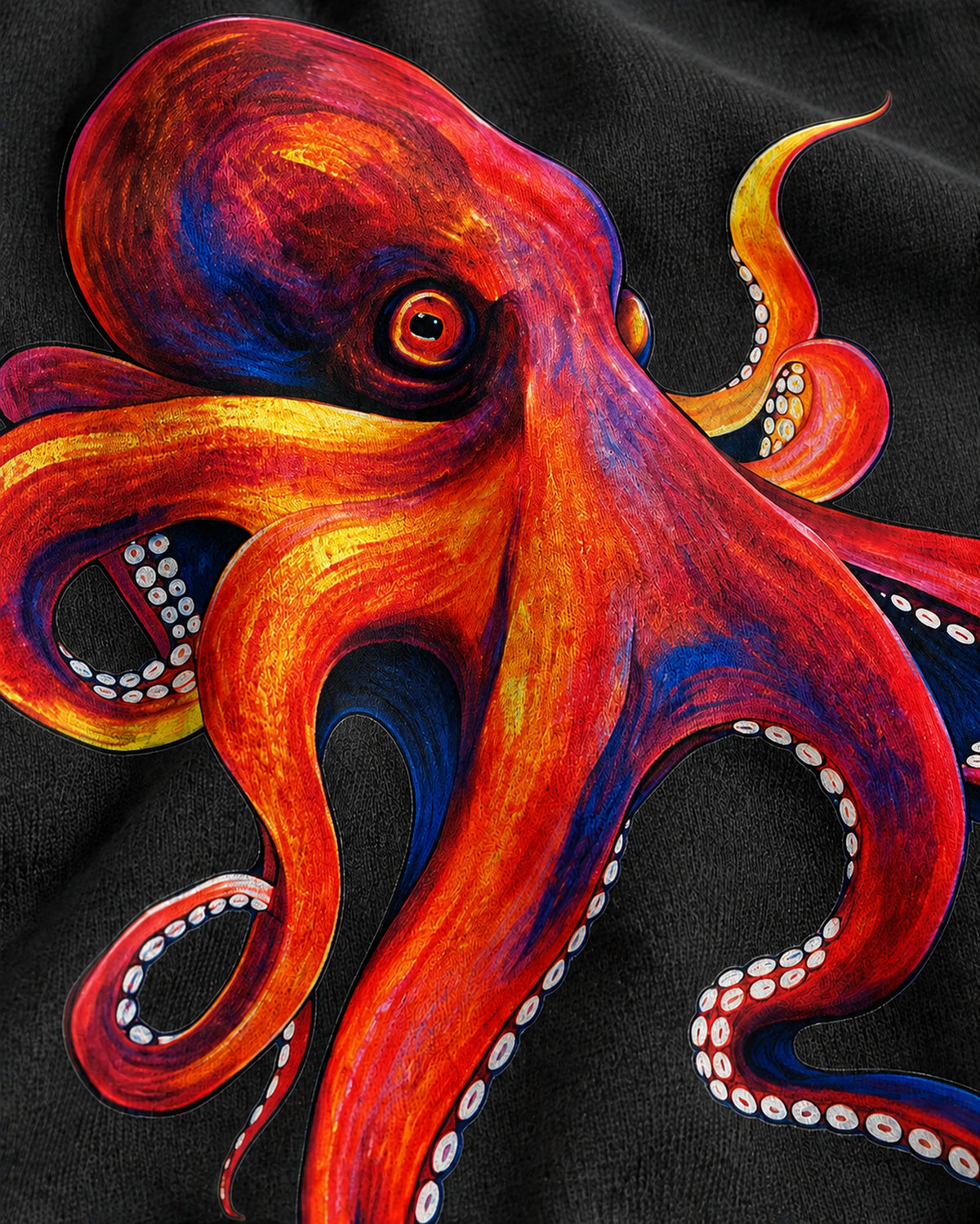 BYCADS Octopus Oversized Black T-Shirt | 100% Cotton 240 GSM Unisex Graphic Streetwear Tee