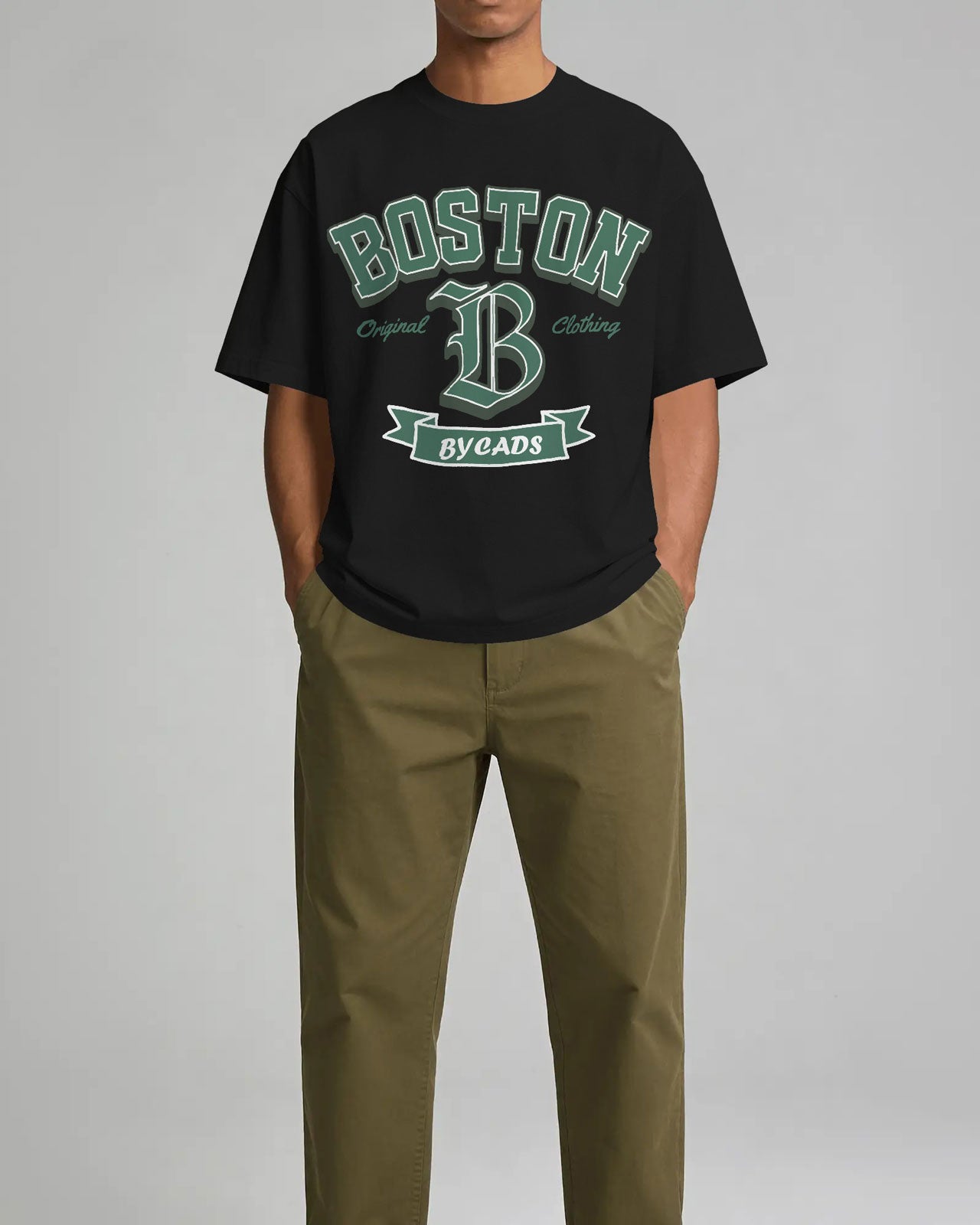 BYCADS Boston Graphic Oversized T-Shirt – Streetwear Cotton Blend t shirt