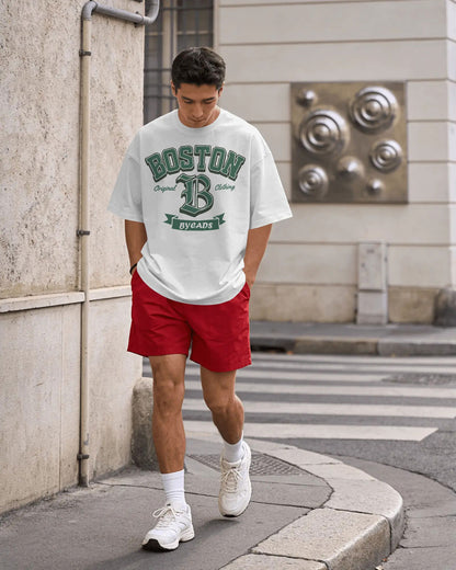 BYCADS Boston Graphic Oversized T-Shirt – Streetwear Cotton Blend t shirt