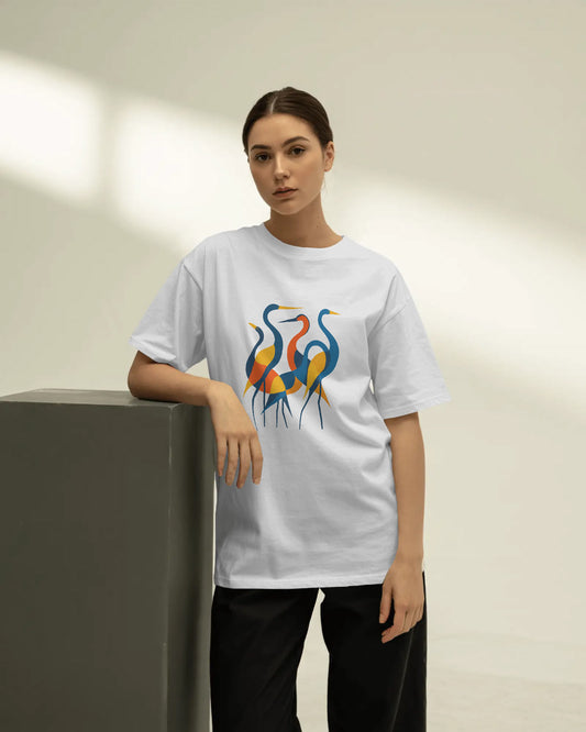 White Oversized Women’s T-Shirt | Trendy Graphic Streetwear Tee – BYCADS