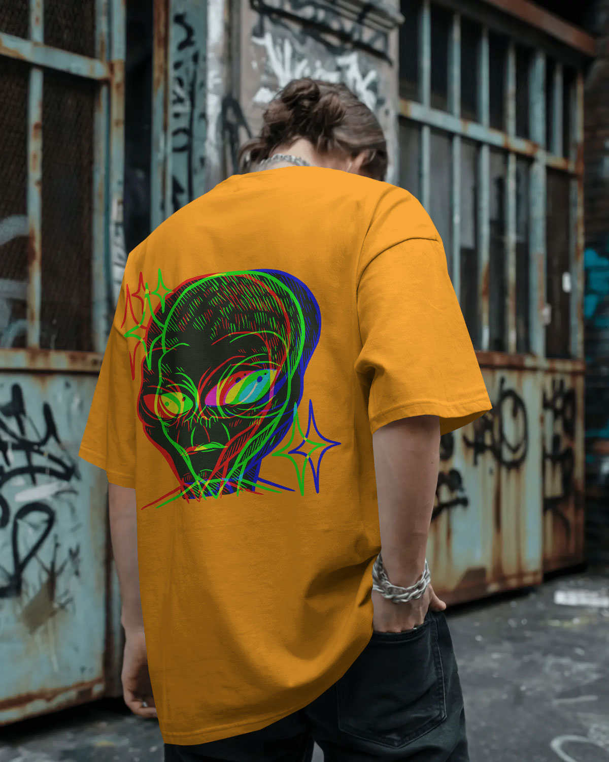 Cosmic Frequency Oversized Alien Graphic Tee