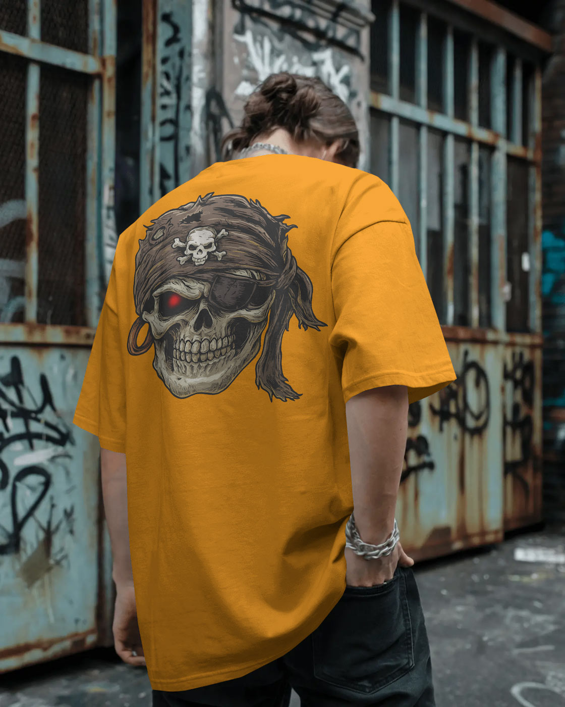 BYCADS Cyberskull Pirate Tee – Rogue Spirit, Red-Eyed Vengeance