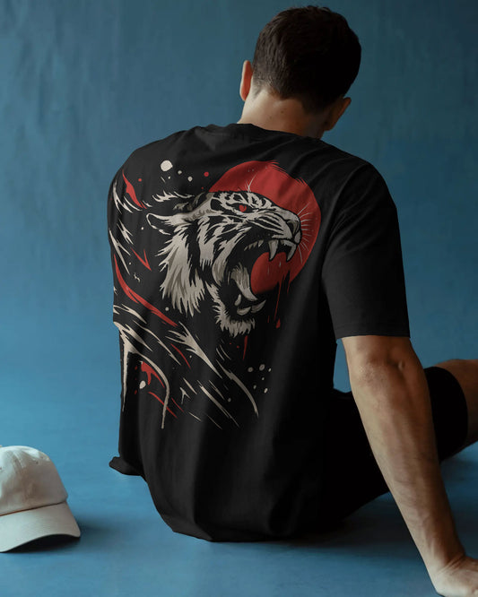“Crimson Roar” Oversized Tiger Bycads T-shirt