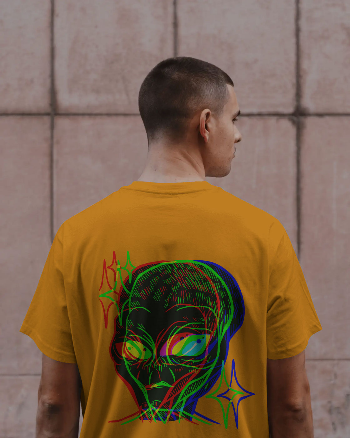 Cosmic Frequency Oversized Alien Graphic Tee