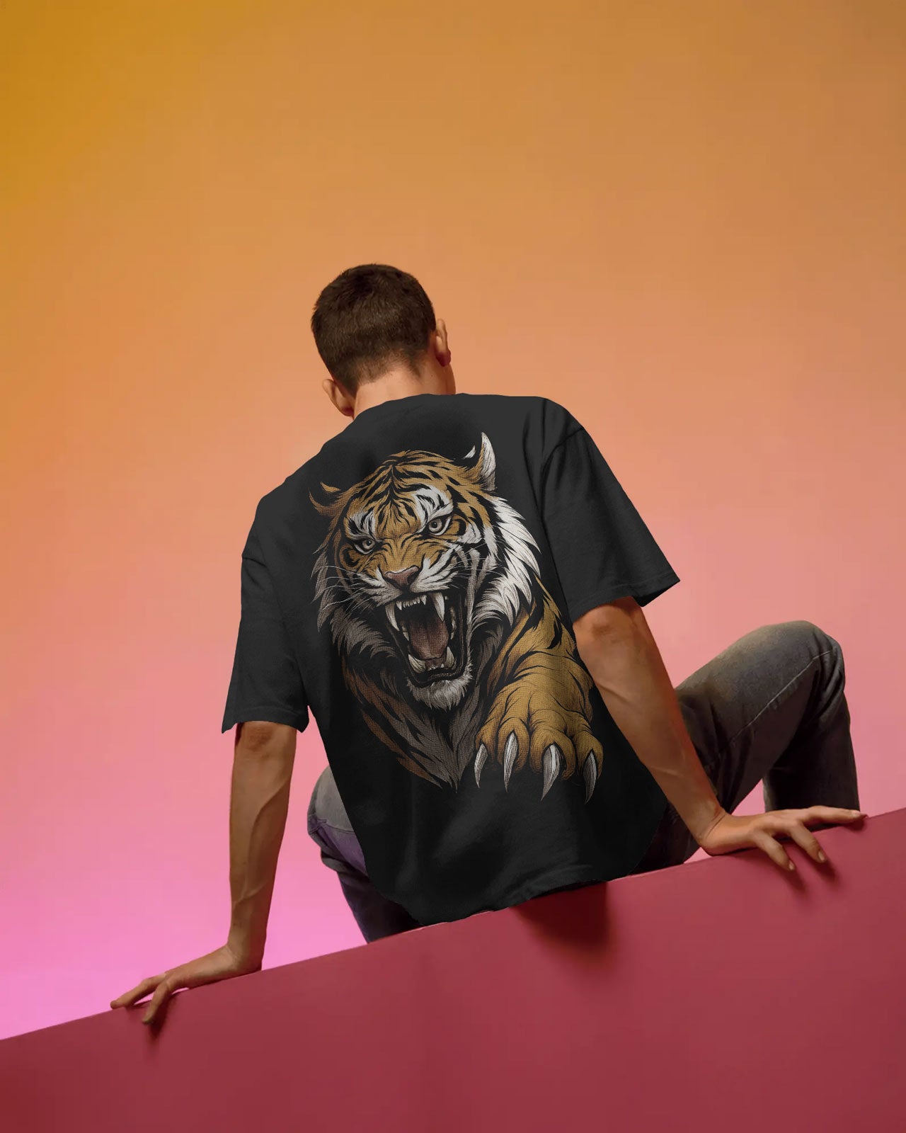 Roaring Tiger Oversized T-Shirt for Men – Fierce Streetwear by Bycads