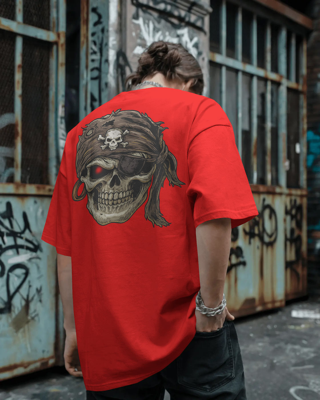 BYCADS Cyberskull Pirate Tee – Rogue Spirit, Red-Eyed Vengeance