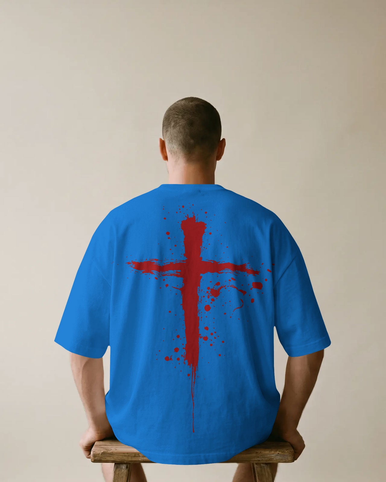 Bloodstroke Cross Oversized T-Shirt for Men