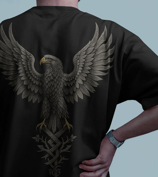 Majestic Eagle Oversized T-Shirt for Men – Bold Streetwear by Bycads