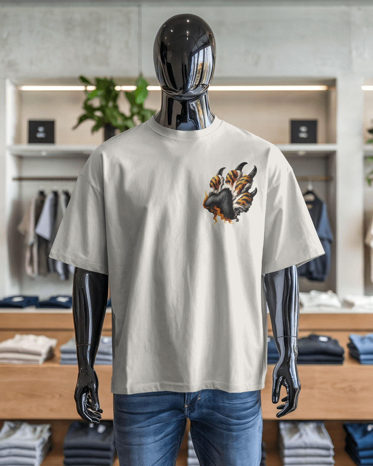 Roaring Tiger Oversized T-Shirt for Men – Fierce Streetwear by Bycads