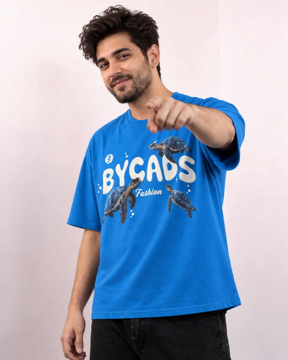BYCADS Turtle Fashion Oversized T-Shirt – 240 GSM | 100% Cotton