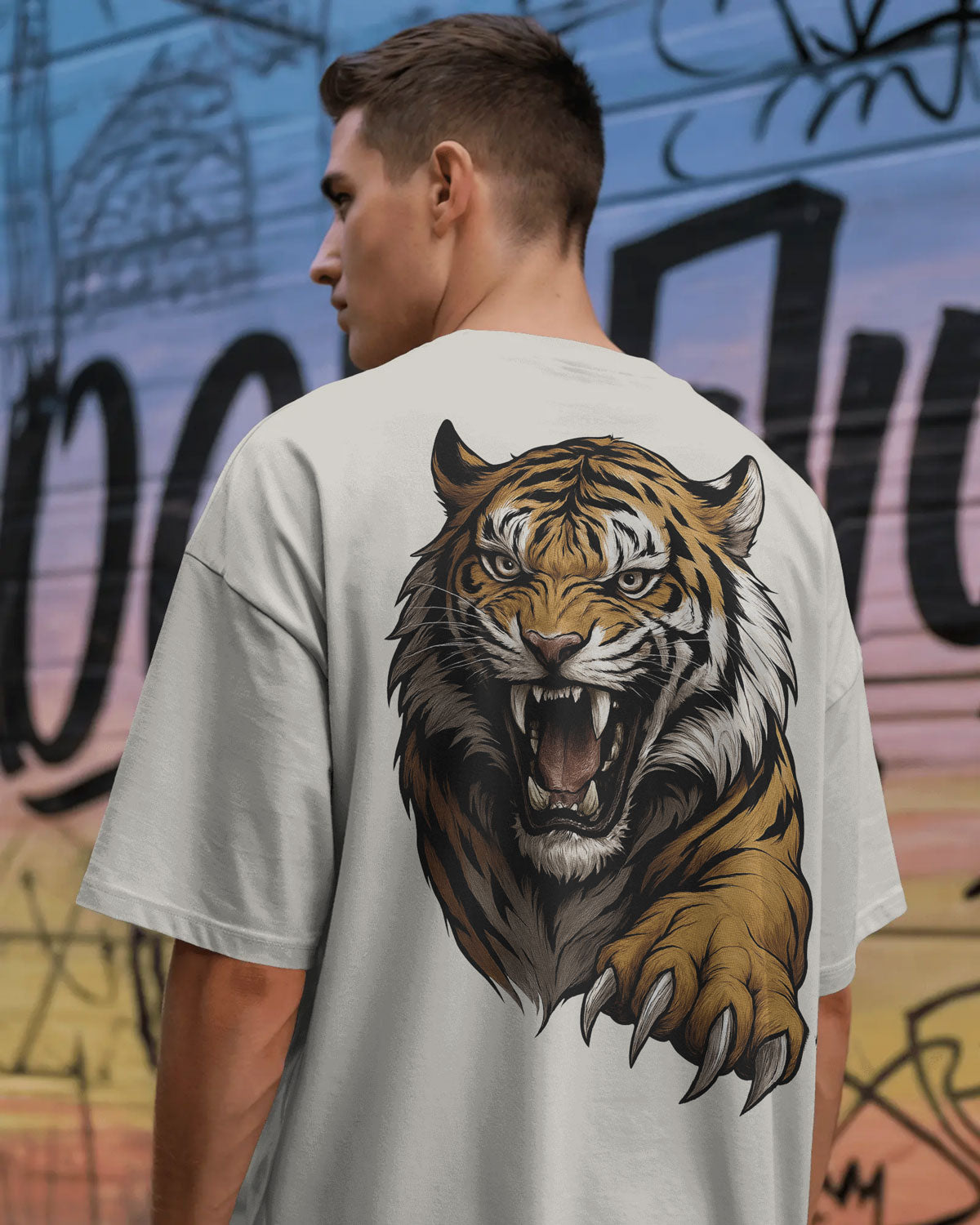 Roaring Tiger Oversized T-Shirt for Men – Fierce Streetwear by Bycads