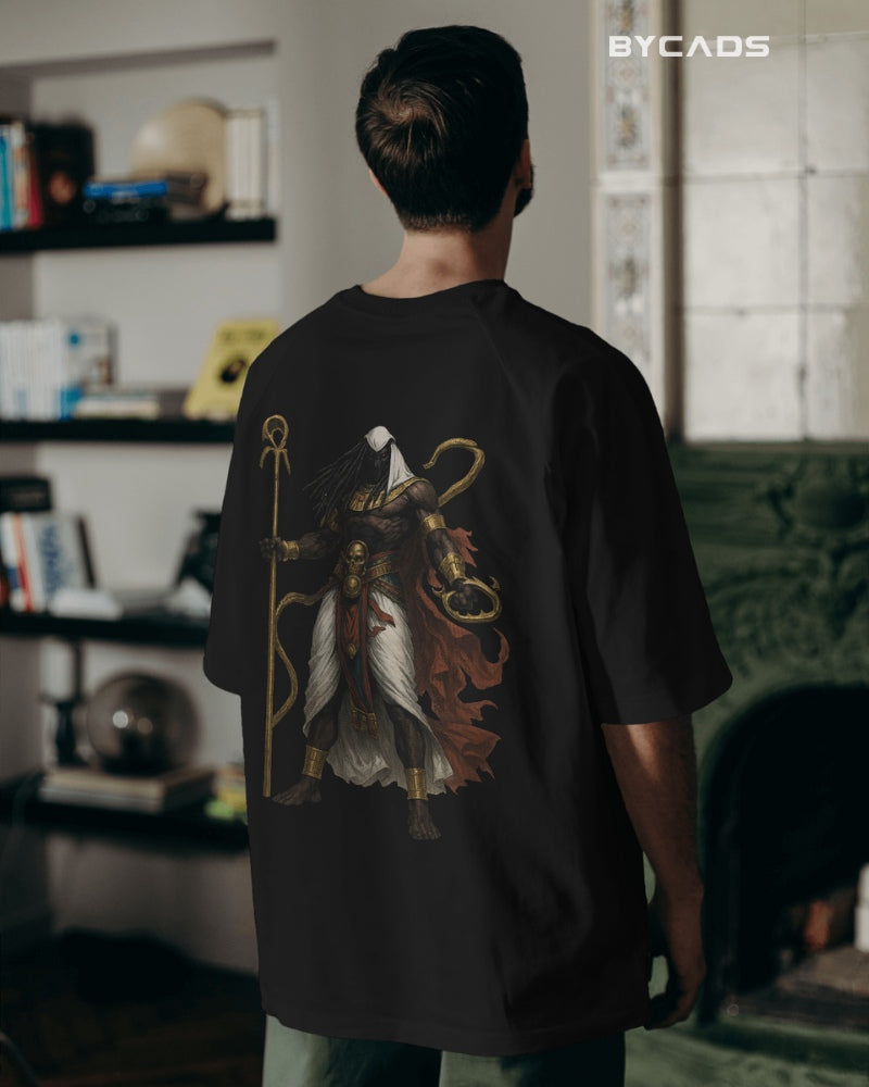 Anubis God of Death Graphic Oversized T-Shirt for Men