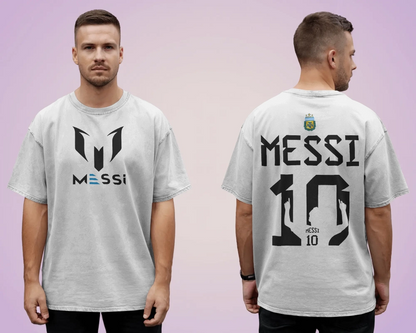 BYCADS Messi 10 Football Oversized Cotton Blend T-Shirt | Premium Sports Collection Graphic T-shirt