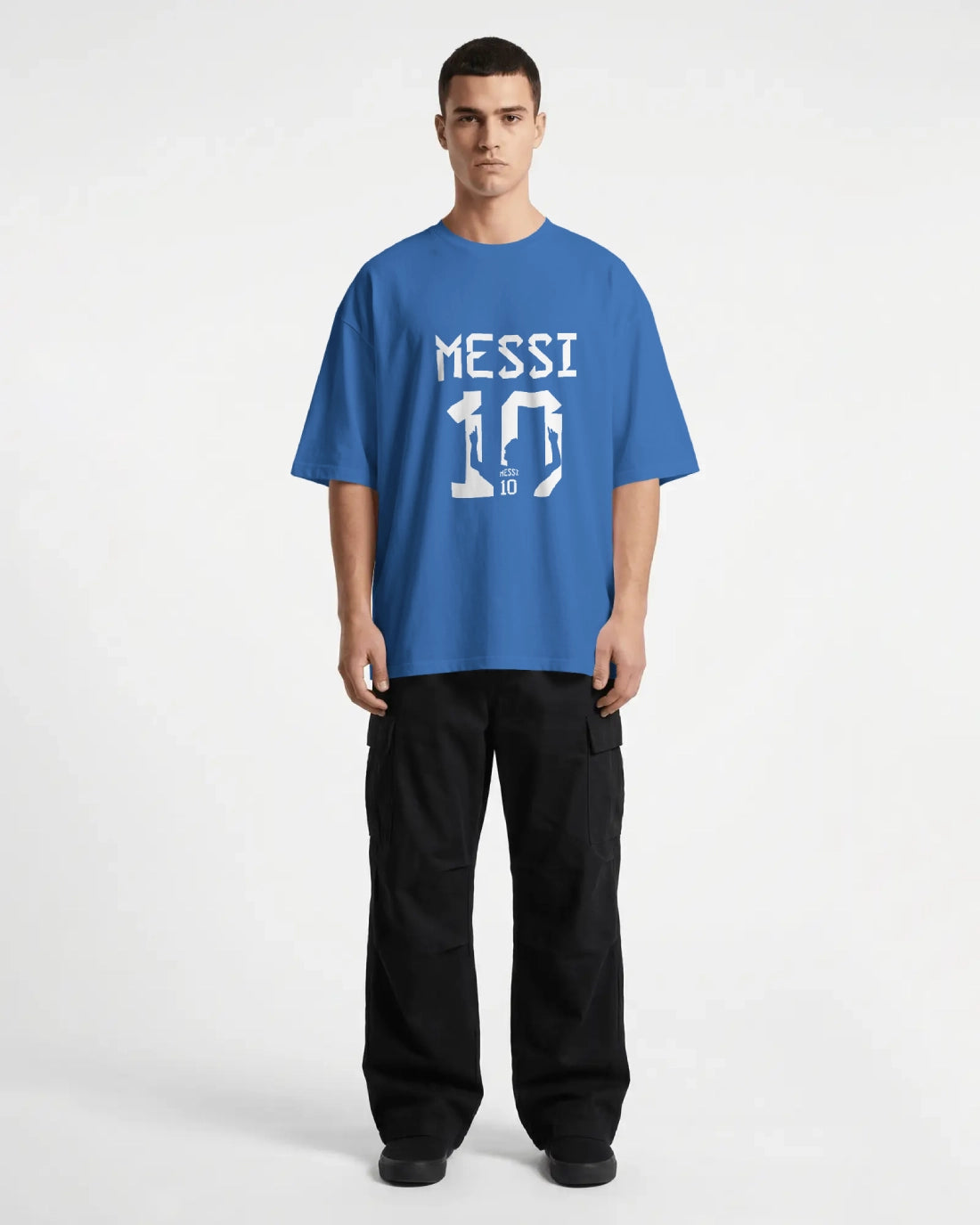 BYCADS Messi 10 Football Oversized Cotton Blend T-Shirt | Premium Sports Collection Graphic T-shirt