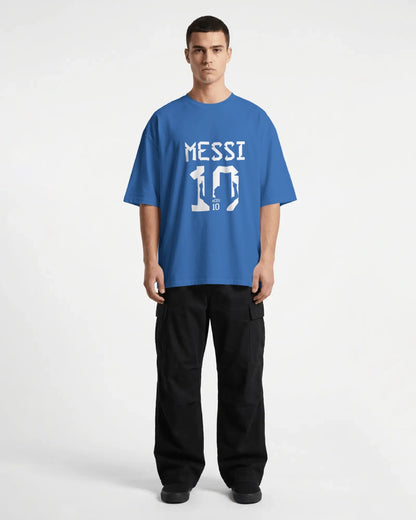 BYCADS Messi 10 Football Oversized Cotton Blend T-Shirt | Premium Sports Collection Graphic T-shirt