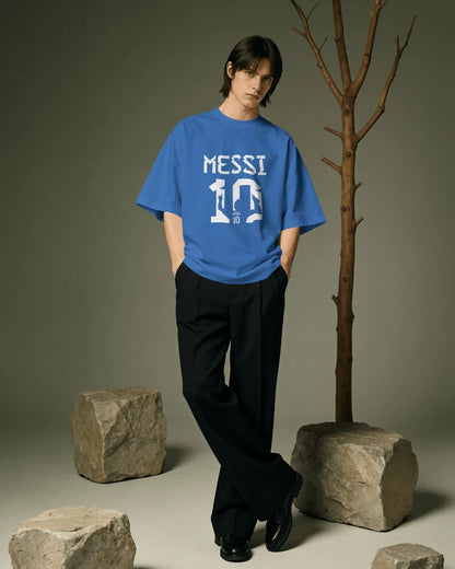 BYCADS Messi 10 Football Oversized Cotton Blend T-Shirt | Premium Sports Collection Graphic T-shirt
