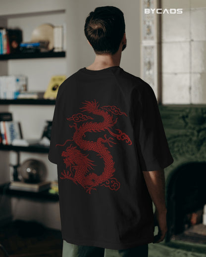Unique Red Dragon – Oversized Urban Warrior T-Shirt