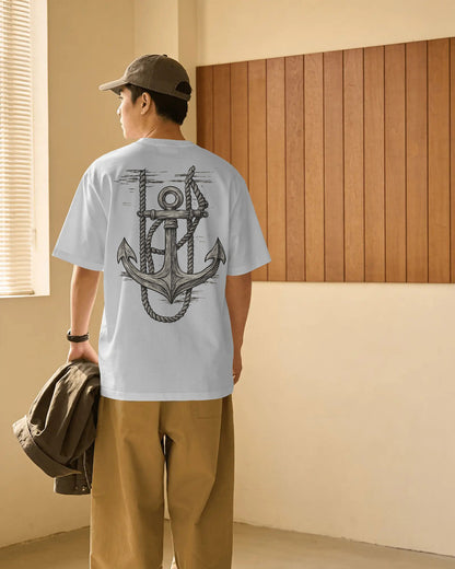 “Anchored Soul” Nautical Graphic Oversized t-shirt by Bycads