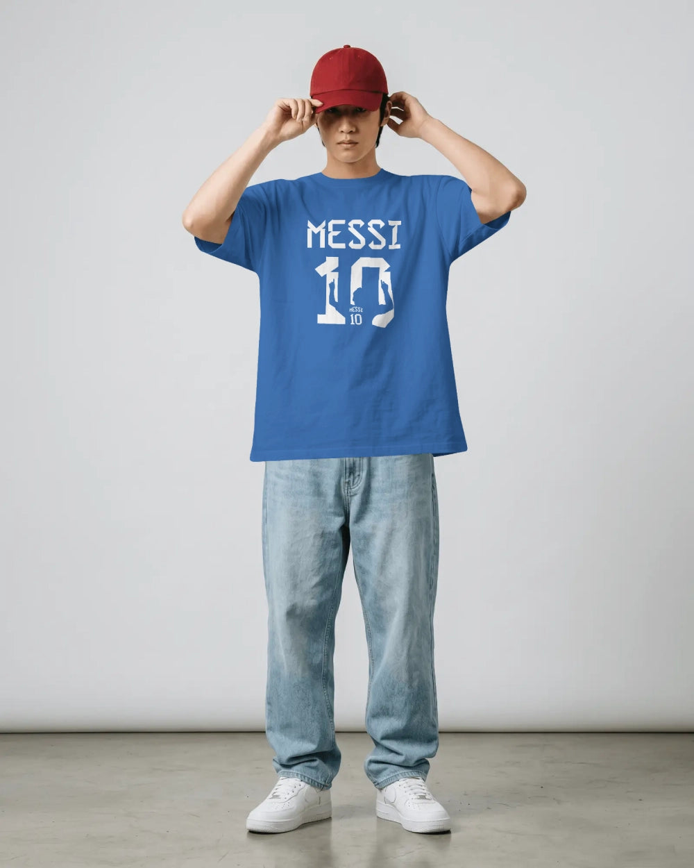 BYCADS Messi 10 Football Oversized Cotton Blend T-Shirt | Premium Sports Collection Graphic T-shirt