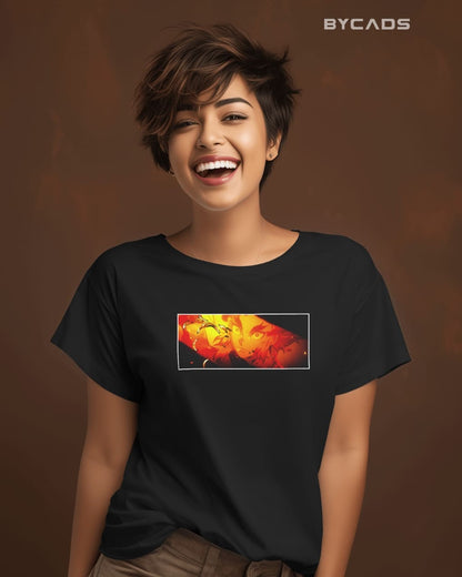 BYCADS "Will of Fire" Rengoku Flame Hashira Anime Graphic Regular-Fit Cotton Blend T-Shirt