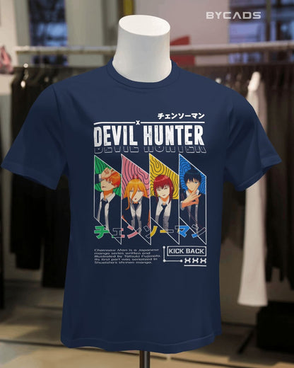 BYCADS "Devil Hunter Squad" Anime Graphic Regular-Fit Cotton Blend T-Shirt
