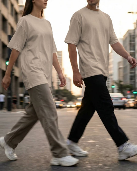 Bycads Premium Unisex Oversized Plain Cotton Blend T-Shirt – Essential Urban Streetwear