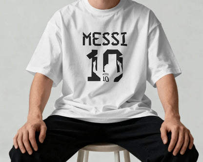 BYCADS Messi 10 Football Oversized Cotton Blend T-Shirt | Premium Sports Collection Graphic T-shirt
