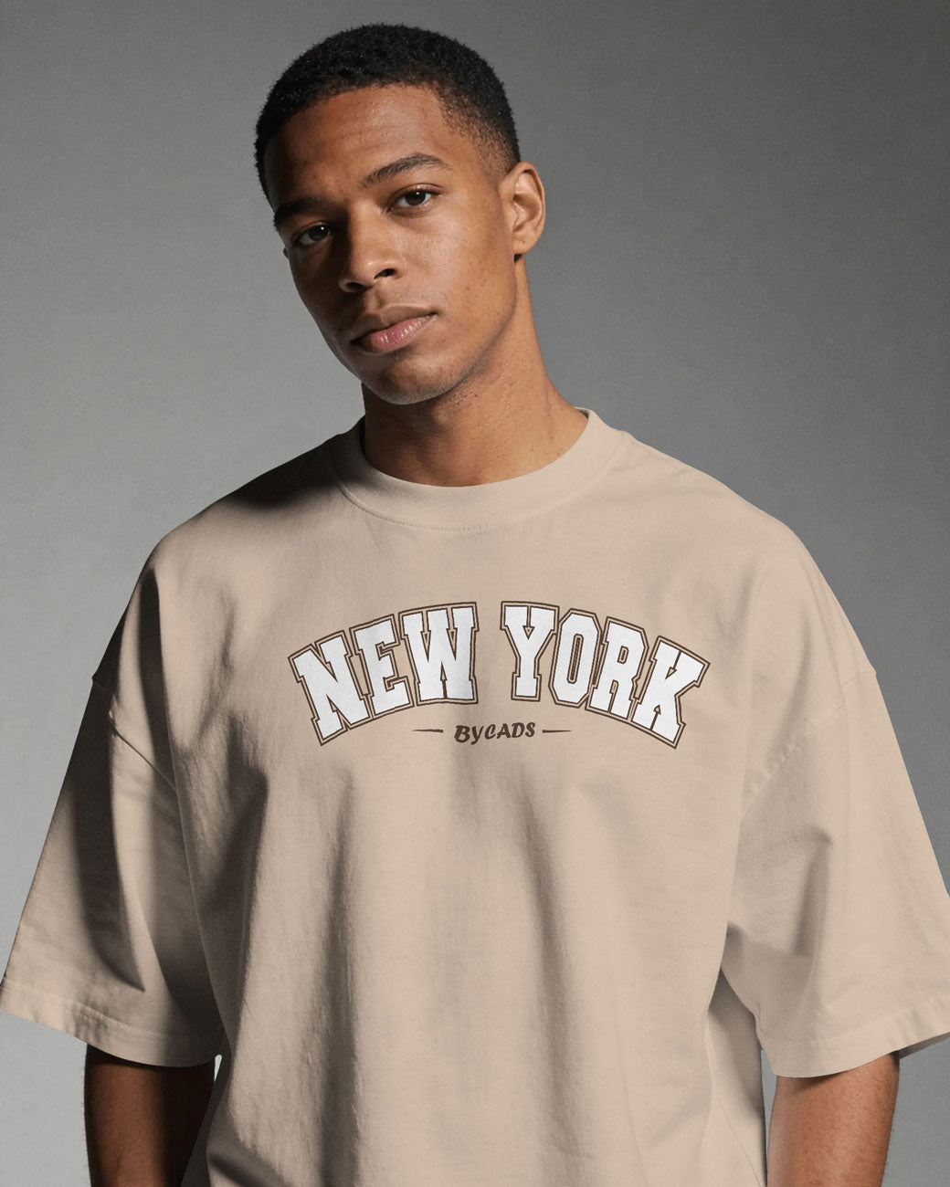 BYCADS New York Oversized T-Shirt | Cotton Blend Drop Shoulder Relaxed Fit  | Casual Streetwear Oversized T-Shirt
